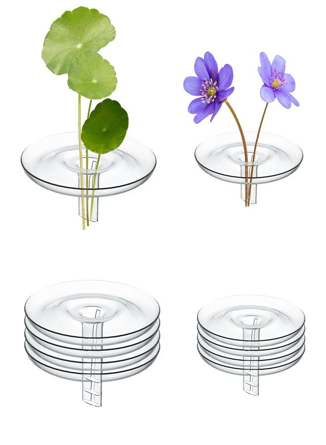 SnowTing 10 PCS Mini Floating Aquarium Plant Holder, Clear Plastic Round Simple Style Fish Tank Fixing Ring for Small & Single Flower Water Plants (OD 2.76'' and 2'') - Image 1